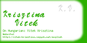 krisztina vitek business card